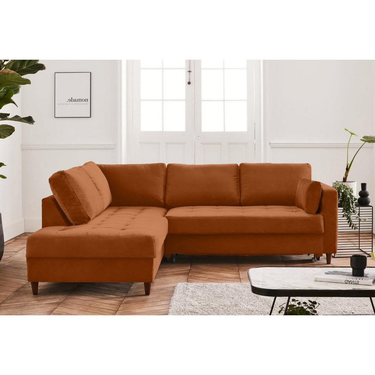 LISA DESIGN Anna - canapé d'angle gauche - 5 places - convertible - en velours