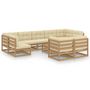 Voir la diapositive 2 : VIDAXL Salon de jardin 10 pcs avec coussins Marron miel Bois de pin