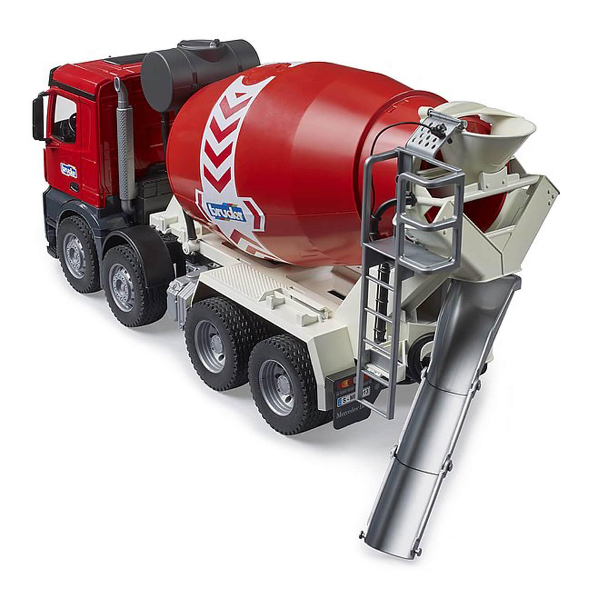 Voir la diapositive 4 : Bruder Camion-bétonnière Bruder MB Arocs rouge