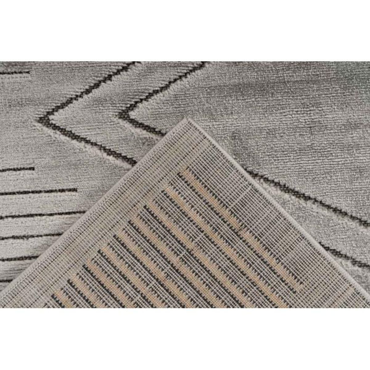 Paris Prix Tapis Tissé Déco à Poils Courts  Madita  Gris