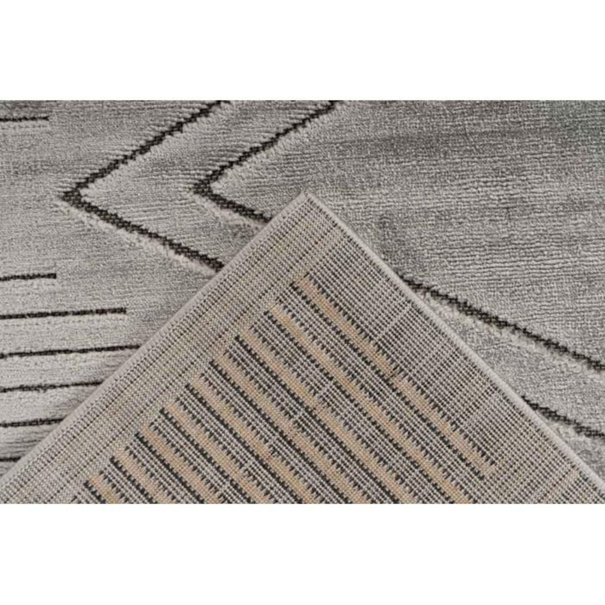 Paris Prix Tapis Tissé Déco à Poils Courts  Madita  Gris