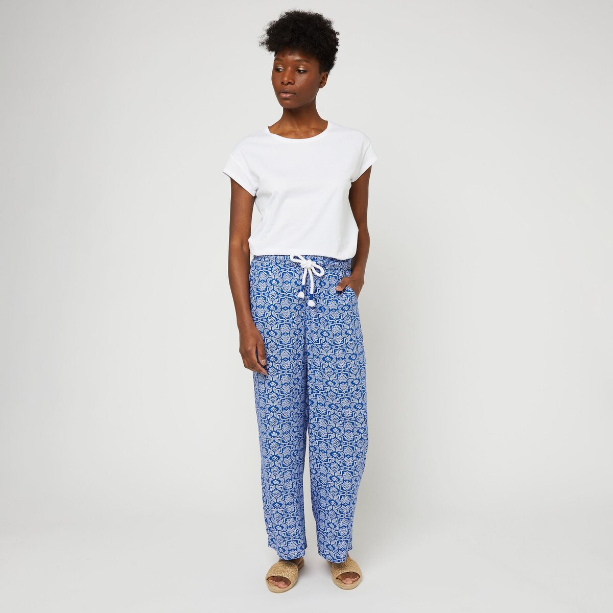 Pantalon shop bleu femme