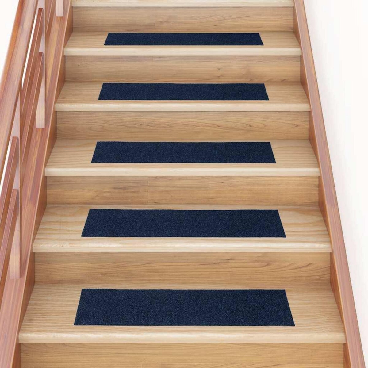 VIDAXL Tapis d'escalier auto-adhesifs 30 pcs bleu 76x20 cm