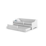 KOBI Lit enfant ERYK blanc + gigogne 160 avec matelas