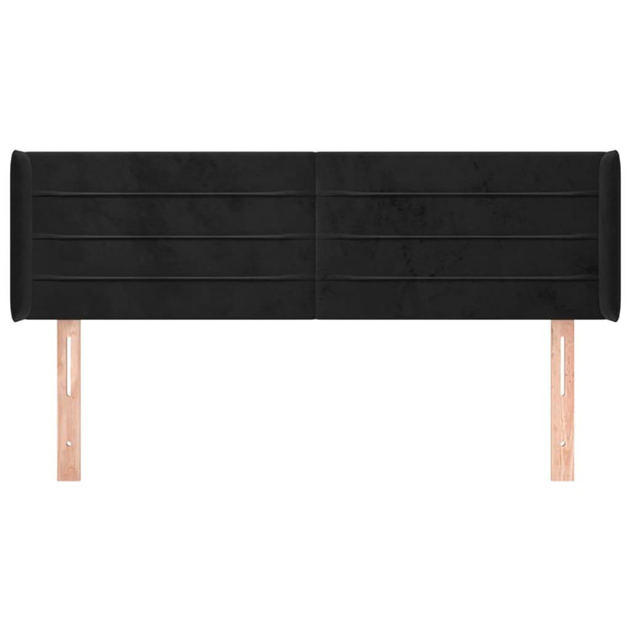 Voir la diapositive 3 : VIDAXL Tete de lit avec oreilles Noir 147x16x78/88 cm Velours