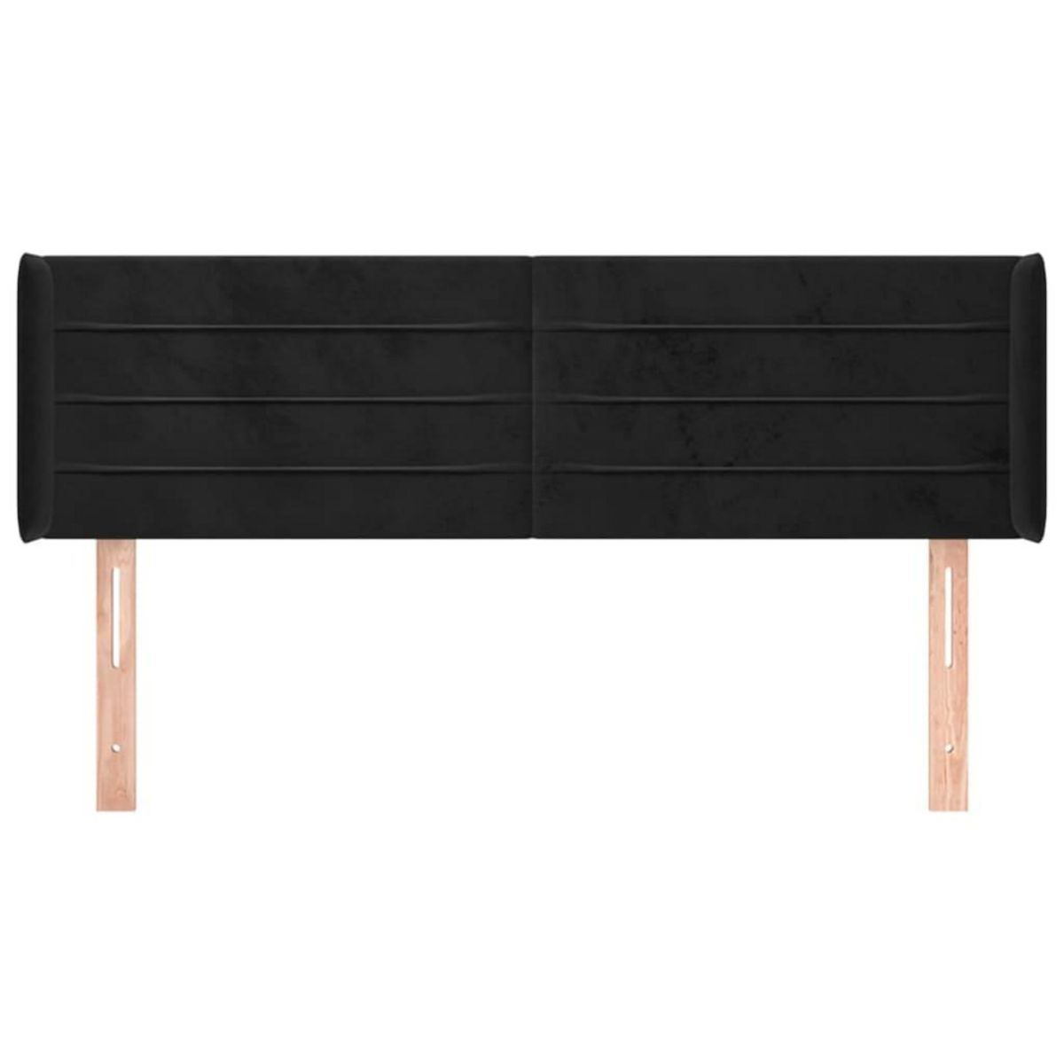 VIDAXL Tete de lit avec oreilles Noir 147x16x78/88 cm Velours