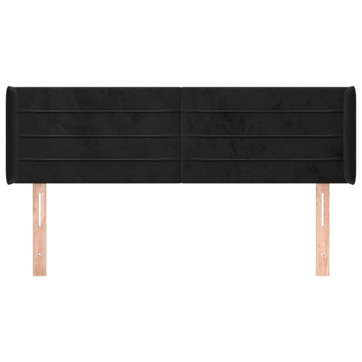 VIDAXL Tete de lit avec oreilles Noir 147x16x78/88 cm Velours