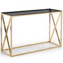 Voir la diapositive 1 : Paris Prix Console Design en Verre  Gladis  120cm Or & Noir