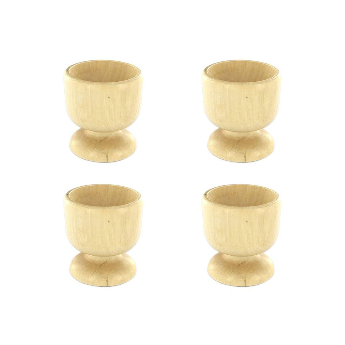 Fackelmann Lot de 4 coquetiers designs en bois Fackelmann Wood Edition