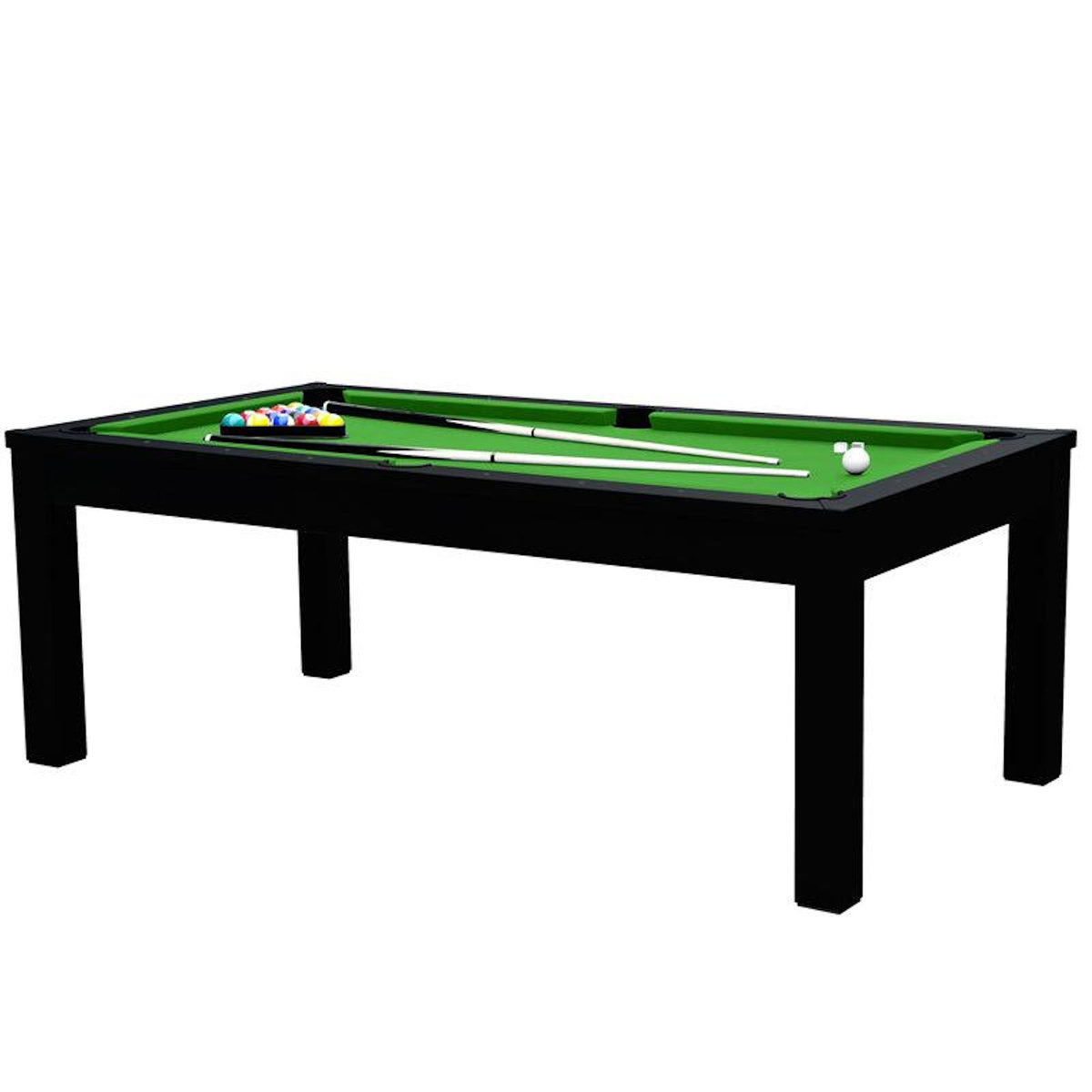 Rendez vous déco Table de billard convertible noire tapis bleu - Eddie