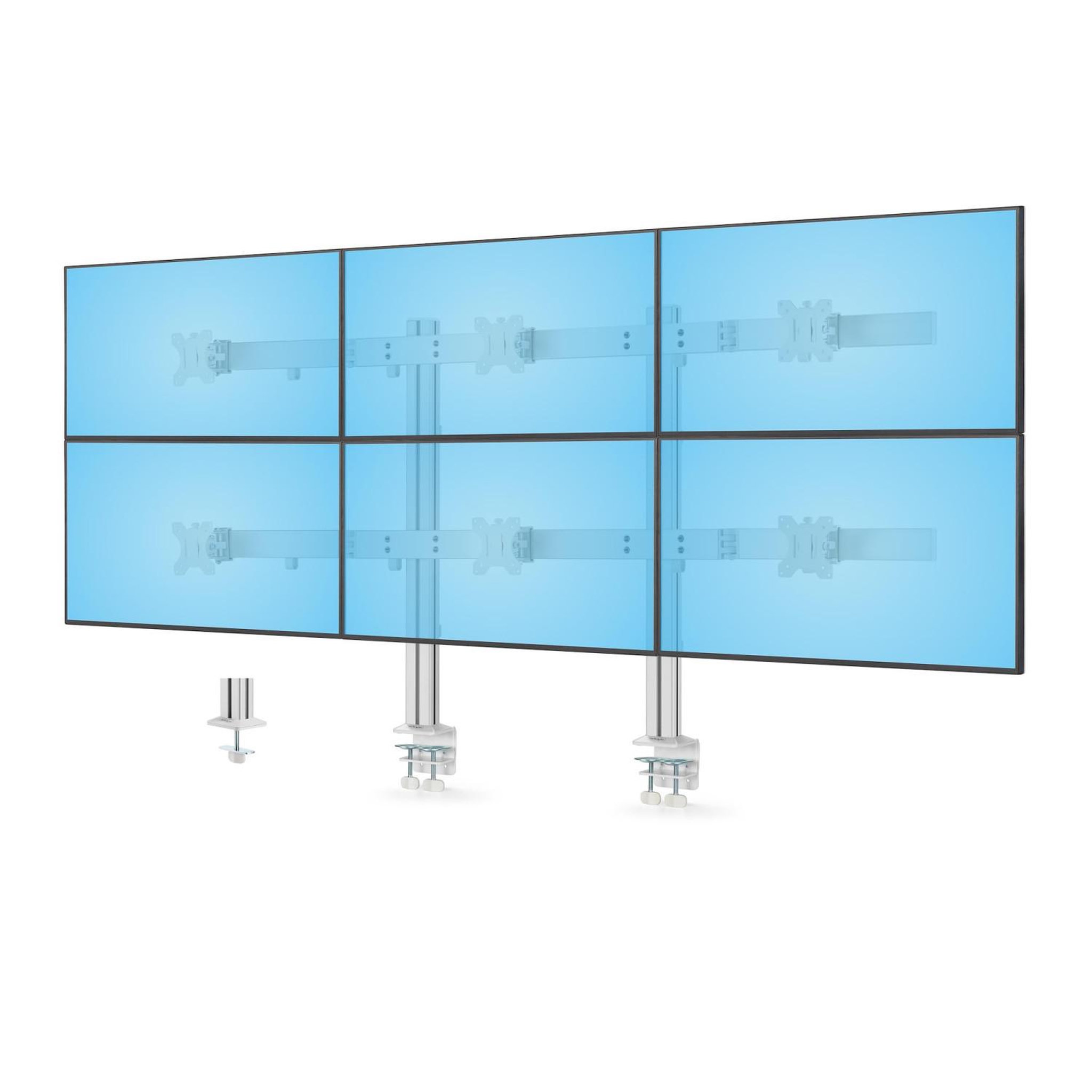 Voir la diapositive 2 : Startech Startech.com 6-monitor-arm-a support d'écran plat pour bureau 81,3 cm (32 ) blanc