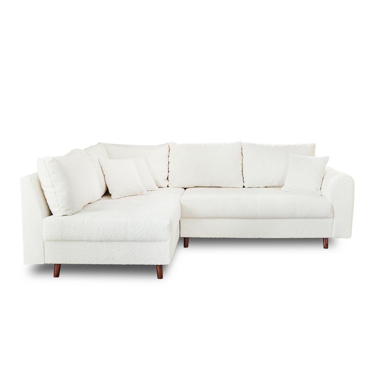 LISA DESIGN Rune - canapé d'angle gauche - 4 places - en tissu bouclette