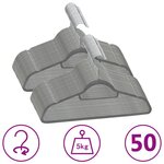 VIDAXL Cintres antiderapants 50 pcs Gris Velours