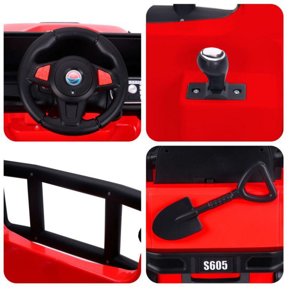 PLAY4FUN Voiture électrique 4x4 tout-terrain pour enfant 2x 40W - marche AV/AR, Phares et Système audio