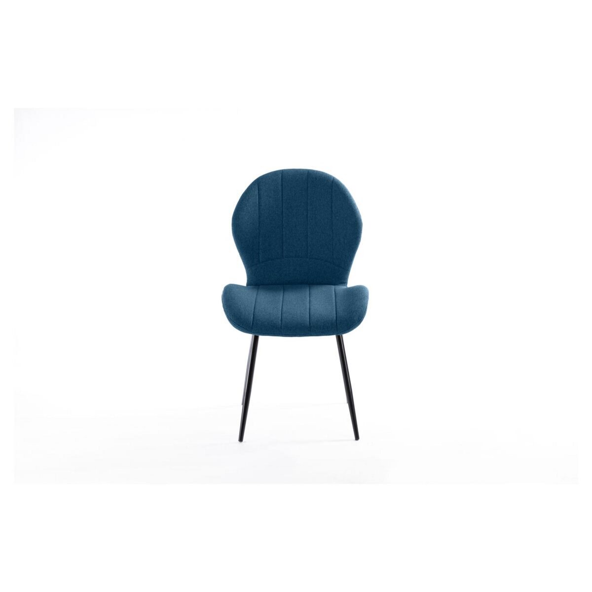 Lot de 2 chaises arrondies pieds métal noir LINE