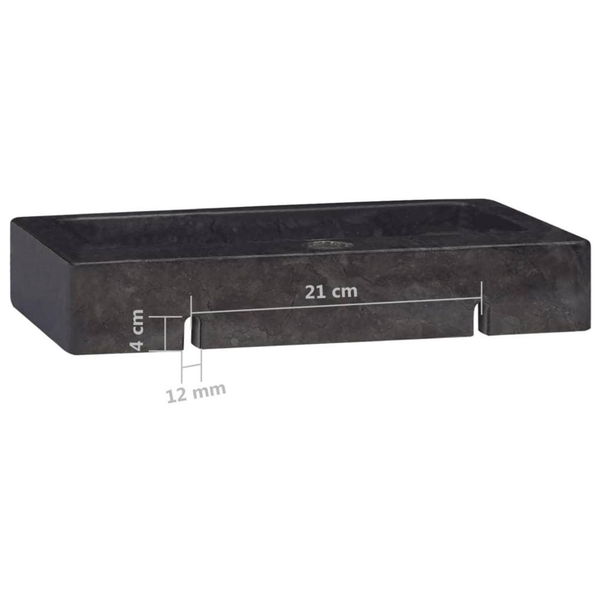VIDAXL Lavabo mural noir 38x24x6,5 cm marbre