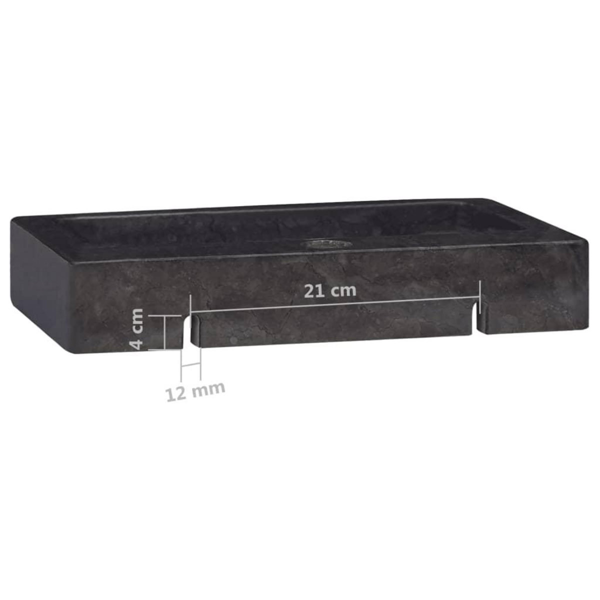 VIDAXL Lavabo mural noir 38x24x6,5 cm marbre