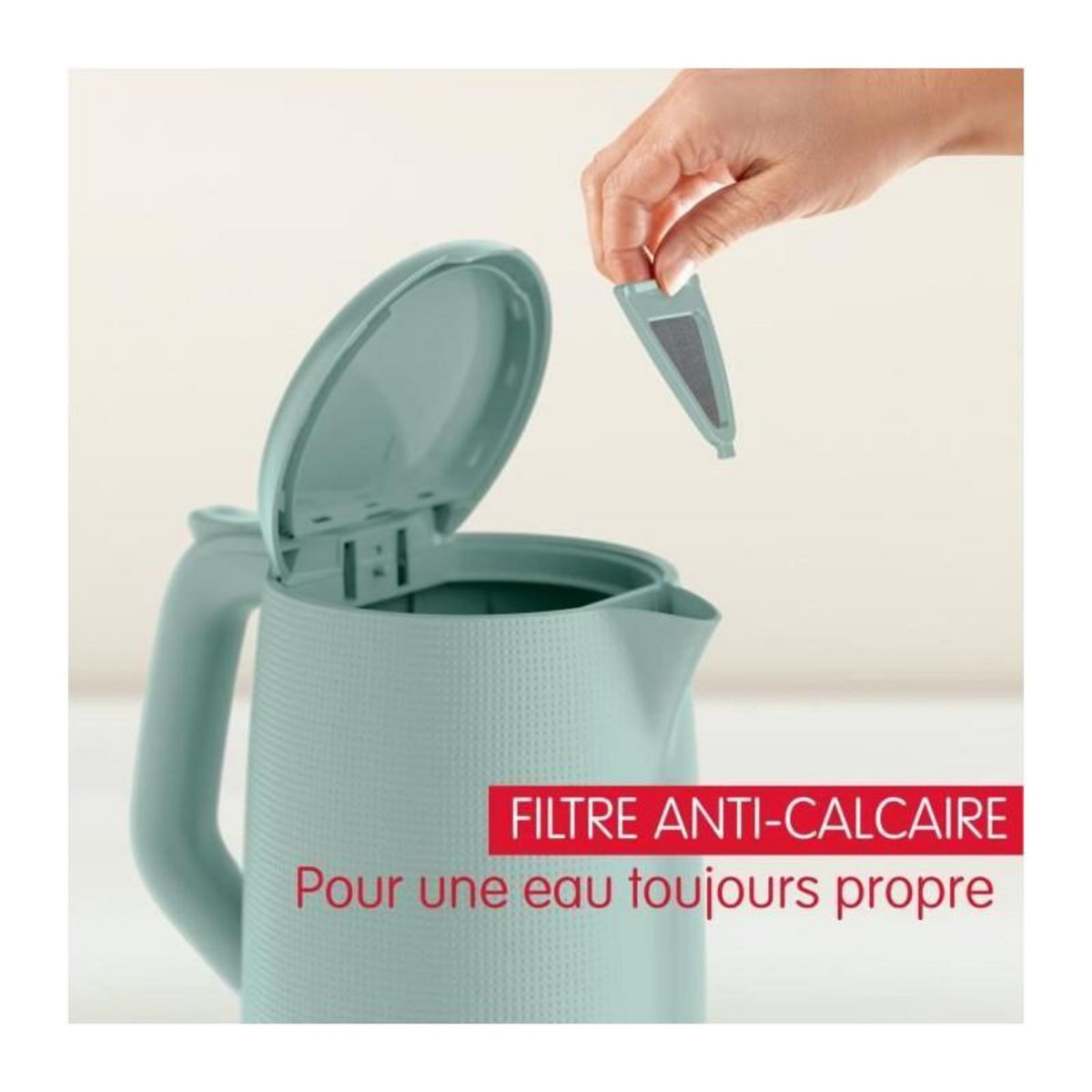 MOULINEX MOULINEX Bouilloire électrique 1.7 L, Indicateur 1 tasse, Filtre anticalcaire, Arret auto, Boule a thé incluse, Morning BY2M13