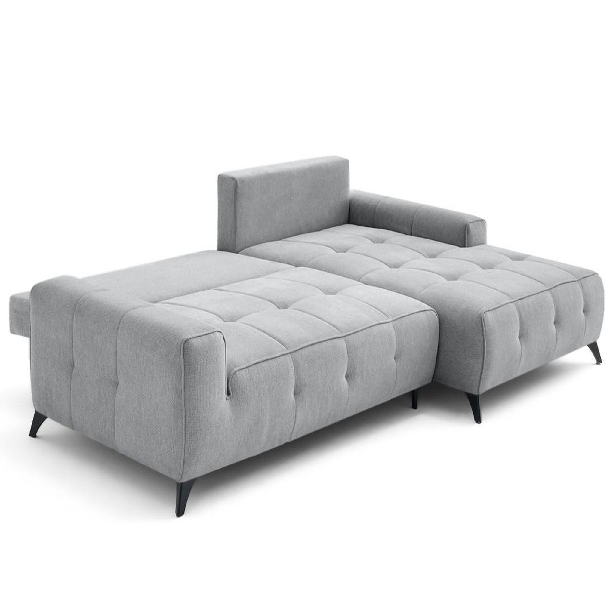Voir la diapositive 2 : LISA DESIGN Rimini - canapé d'angle droit 4 places convertible avec coffre en tissu texturé