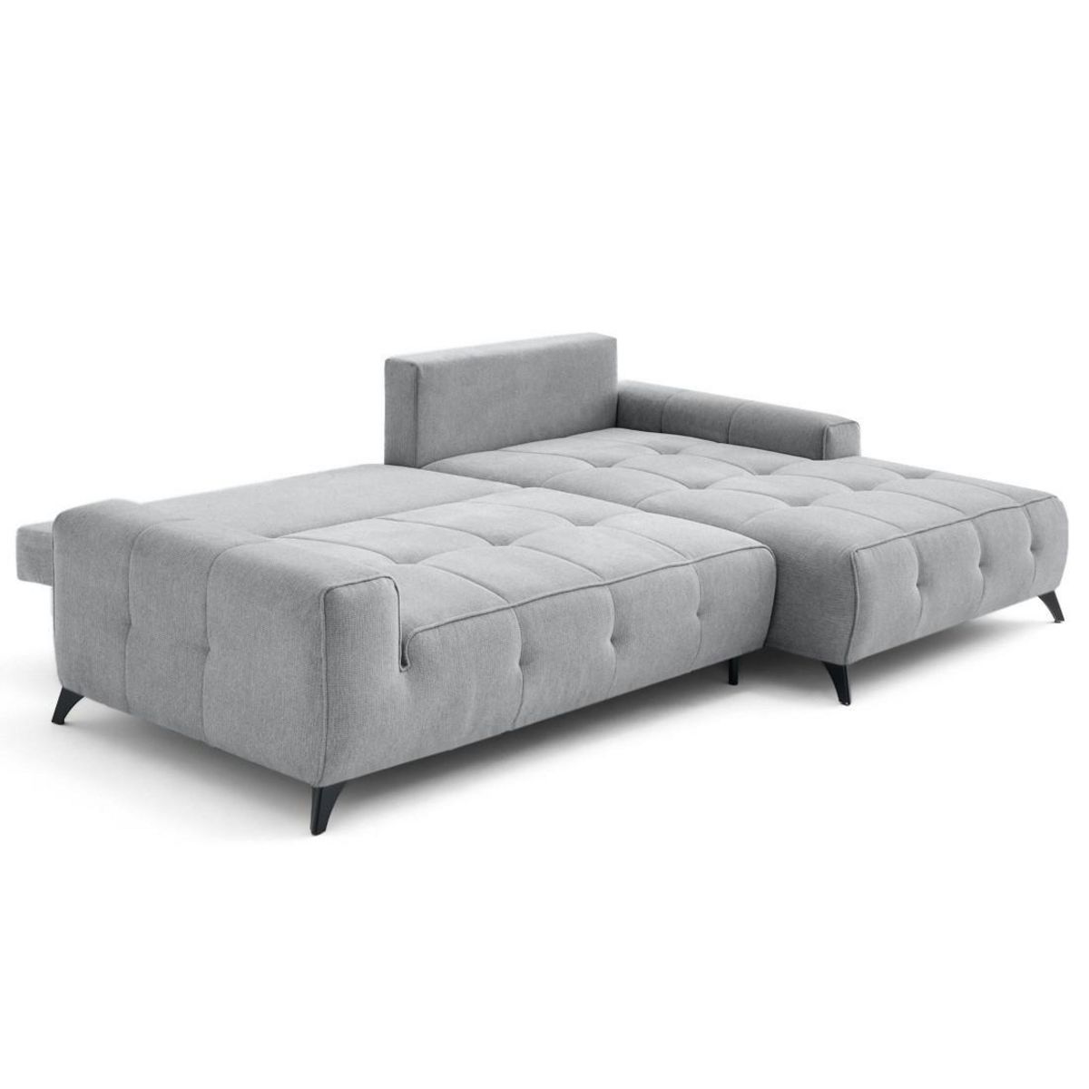 LISA DESIGN Rimini - canapé d'angle droit 4 places convertible avec coffre en tissu texturé