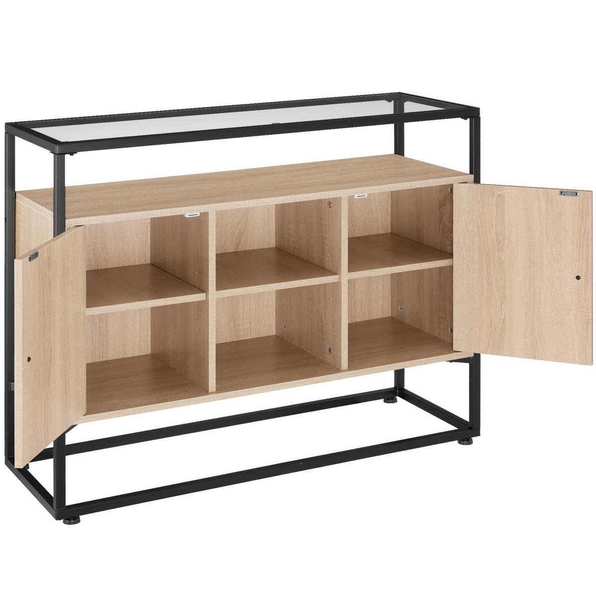tectake Buffet style industriel Bois clair industriel, Chêne Sonoma