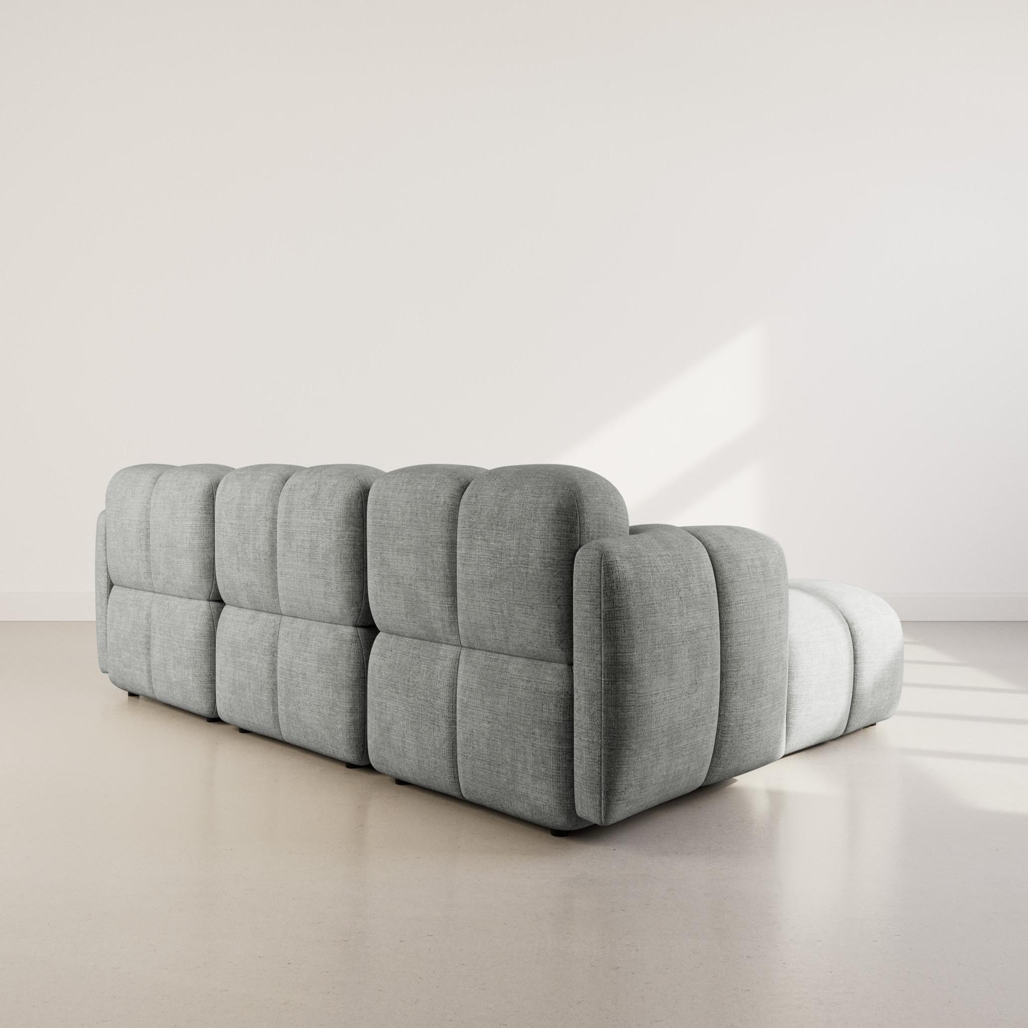 Voir la diapositive 5 : BEST MOBILIER Grace - canapé modulable d'angle réversible 4 places en velours texturé