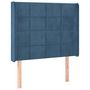 Voir la diapositive 2 : VIDAXL Tete de lit avec oreilles Bleu fonce 103x16x118/128 cm Velours