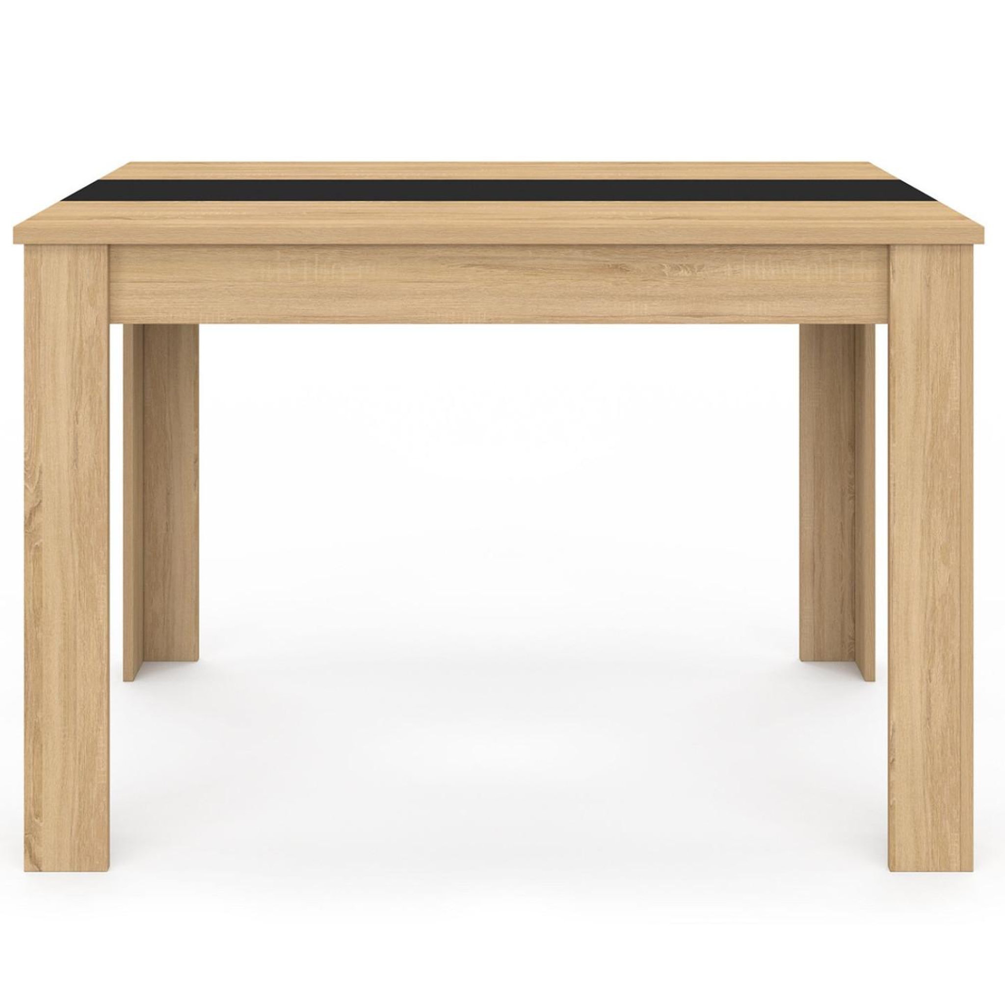 Voir la diapositive 3 : ID MARKET Table à manger rectangle rozy 4 personnes façon hêtre et noire 110 cm