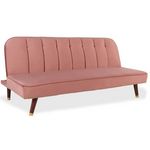 Paris Prix Canapé Convertible en Velours  Seattle  180cm Rose