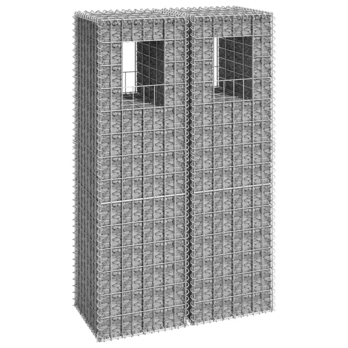 VIDAXL Poteaux a panier de gabion 2 pcs 40x40x140 cm Fer