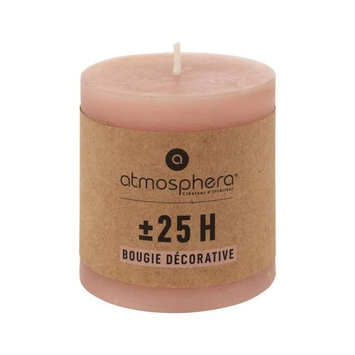 COMPTOIR DE LA BOUGIE Bougie Ronde  Rustic  7cm Rose Clair