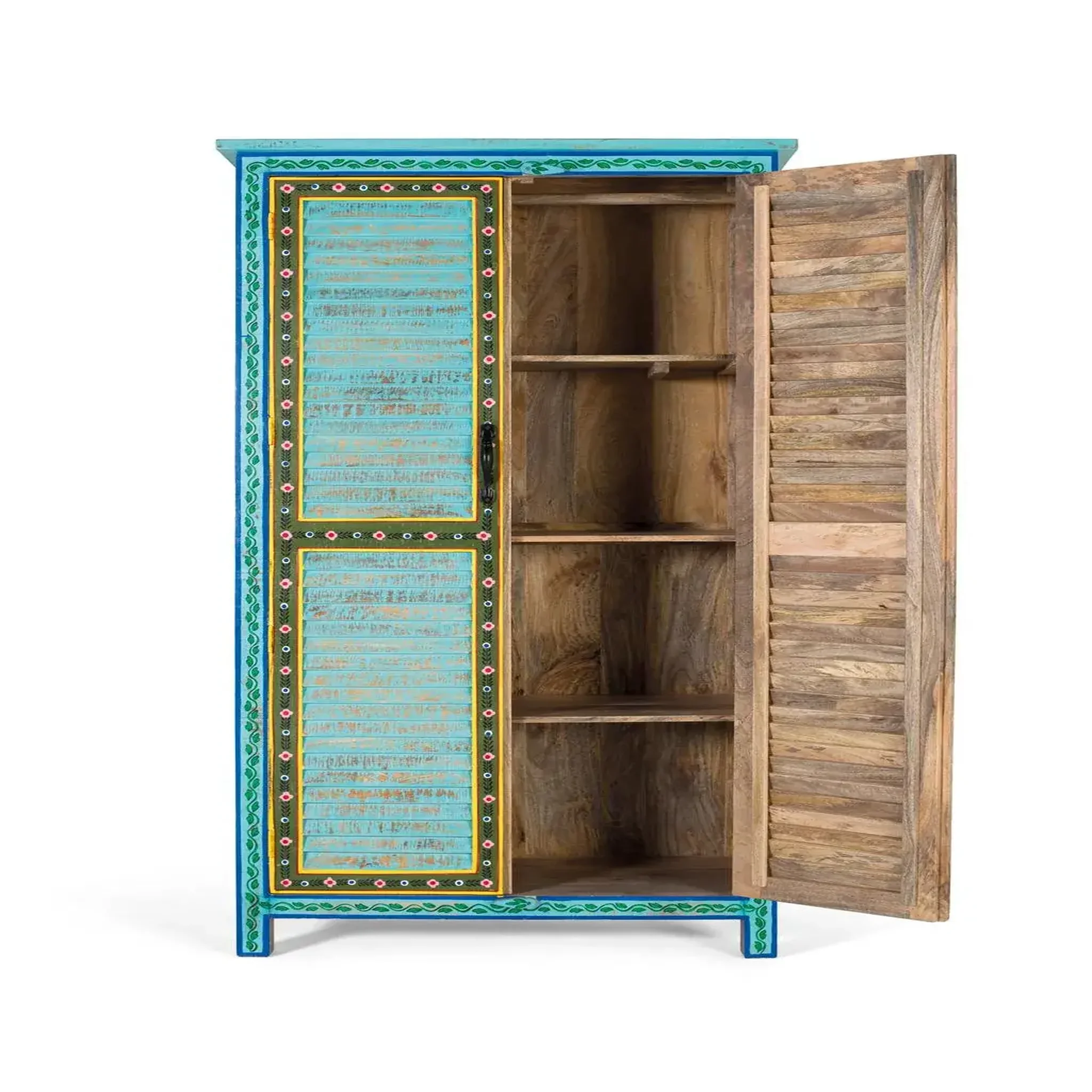 Voir la diapositive 3 : GINER Y COLOMER SL Armoire en bois de manguier 101cm style colonial rustique