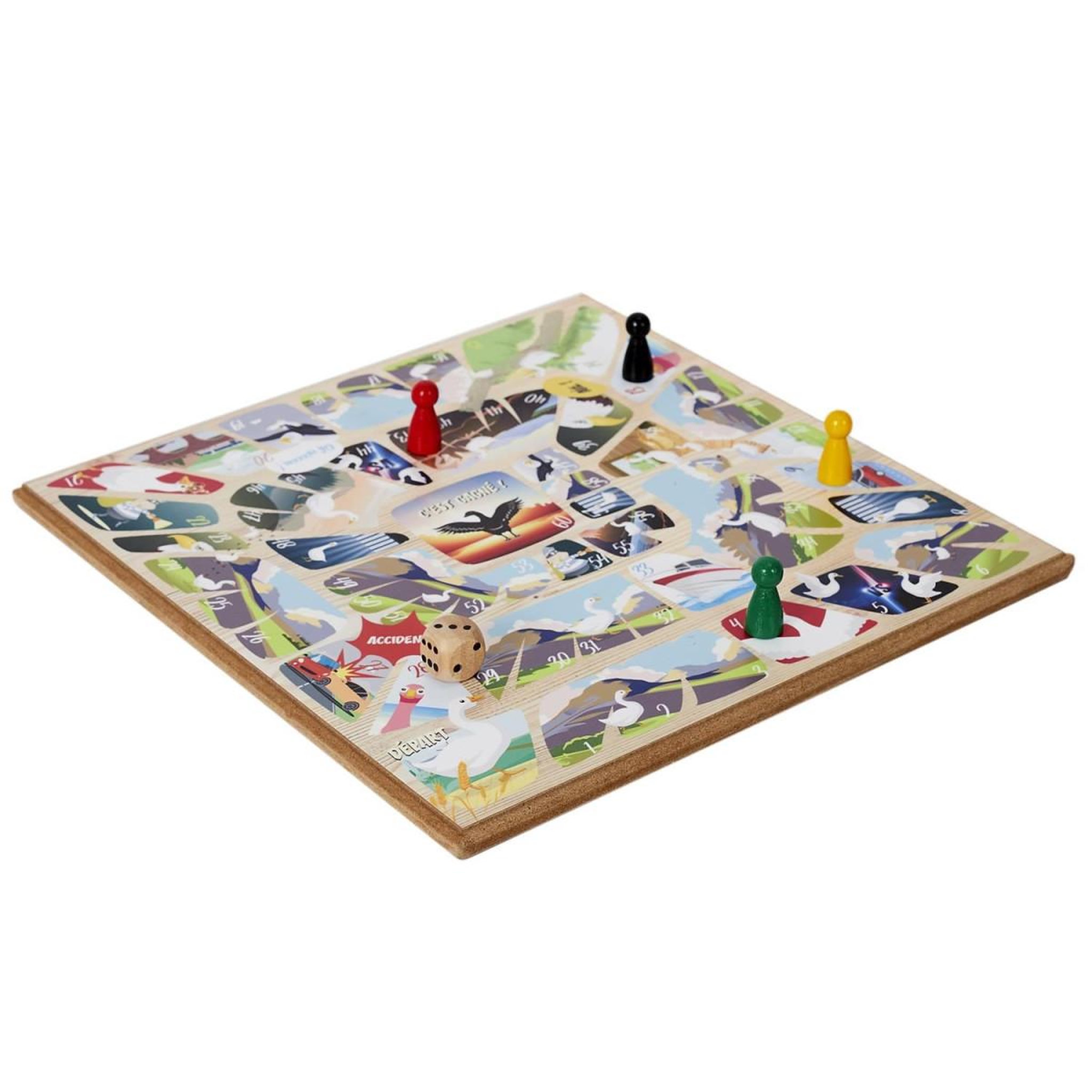 MISTER GADGET Jeu de l'oie en bois  vintage  29cm multicolore