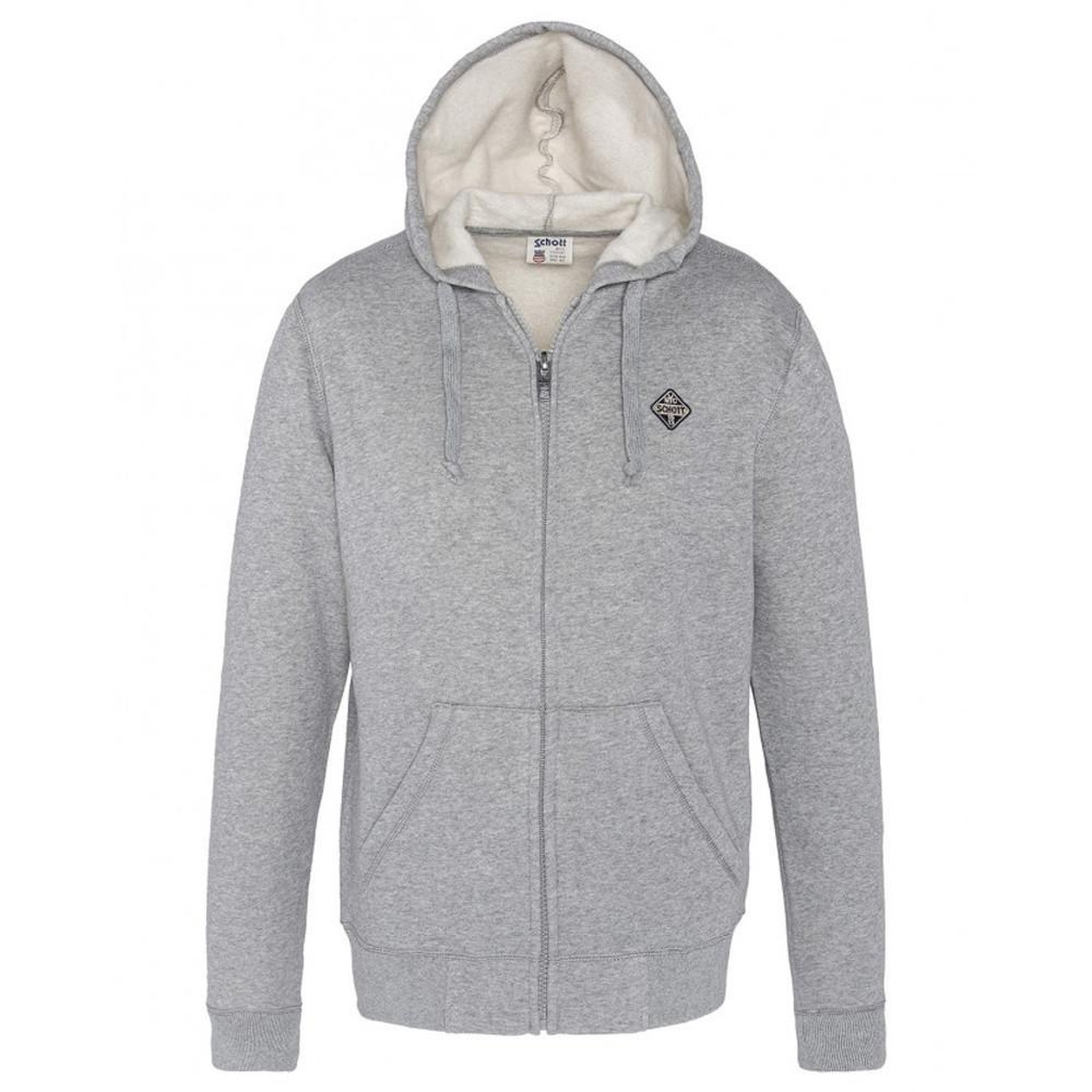 Schott Sweat zippé gris Homme Schott SW. Coloris disponibles : Gris