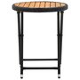 VIDAXL Table a the Noir 60 cm Resine tressee et bois d'acacia solide