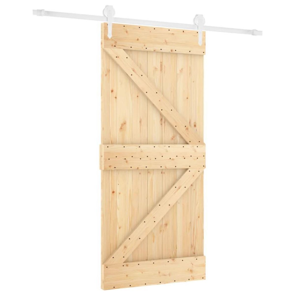 VIDAXL Porte coulissante et kit de quincaillerie 90x210 cm pin massif