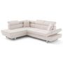 Voir la diapositive 2 : BEST MOBILIER Lisbona - canapé d'angle gauche 5 places convertible avec têtières en velours côtelé