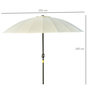 Voir la diapositive 3 : OUTSUNNY Parasol inclinable rond avec manivelle métal fibre de verre Ø 2,55 m polyester haute densité beige