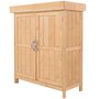 Voir la diapositive 1 : OUTSUNNY Armoire de jardin sur pied double porte étagère et toit bitumé relevable dim. 74L x 43l x 88H cm bois sapin