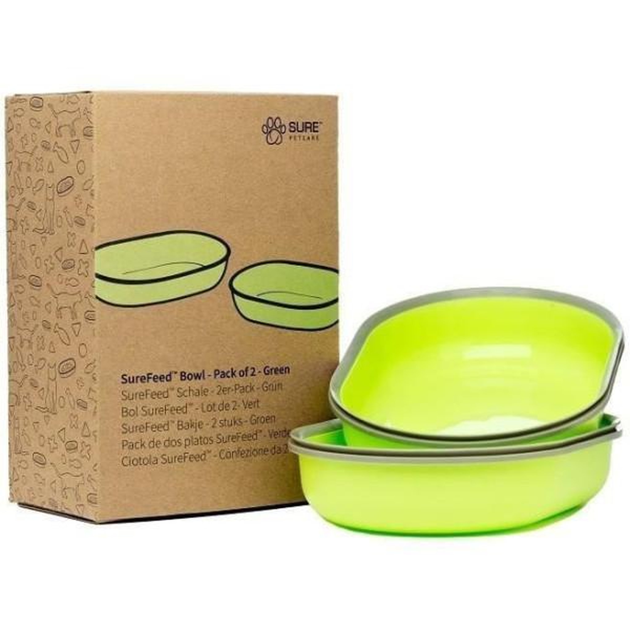 Pet Safe SUREFEED Bol simple - Lot de 2 (vert)