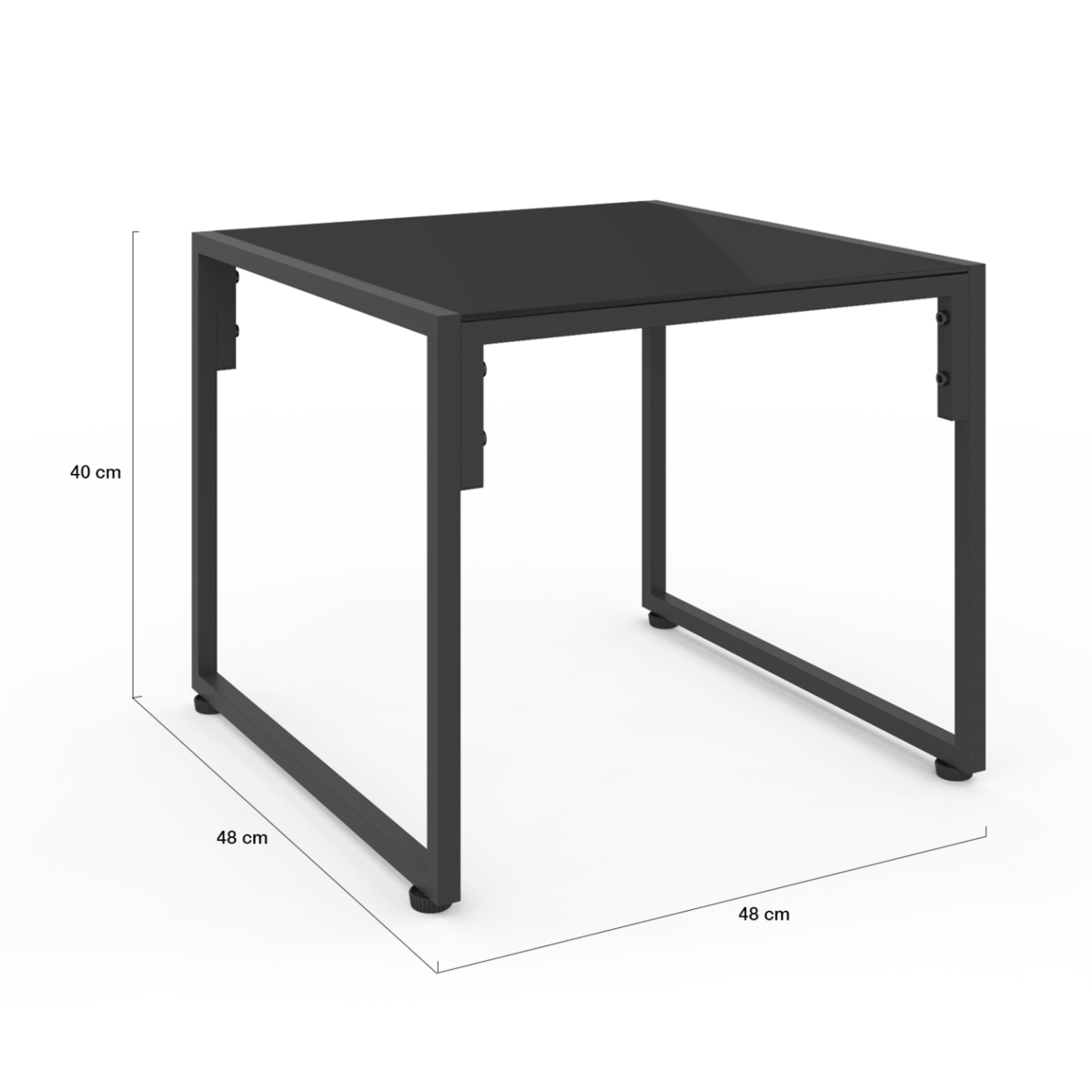 ID MARKET Salon de jardin bas NAIROBI 6 places en acier gris anthracite