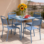 Voir la diapositive 4 : CONCEPT USINE Table carrée 4 places 70x70cm bleu BERGAME