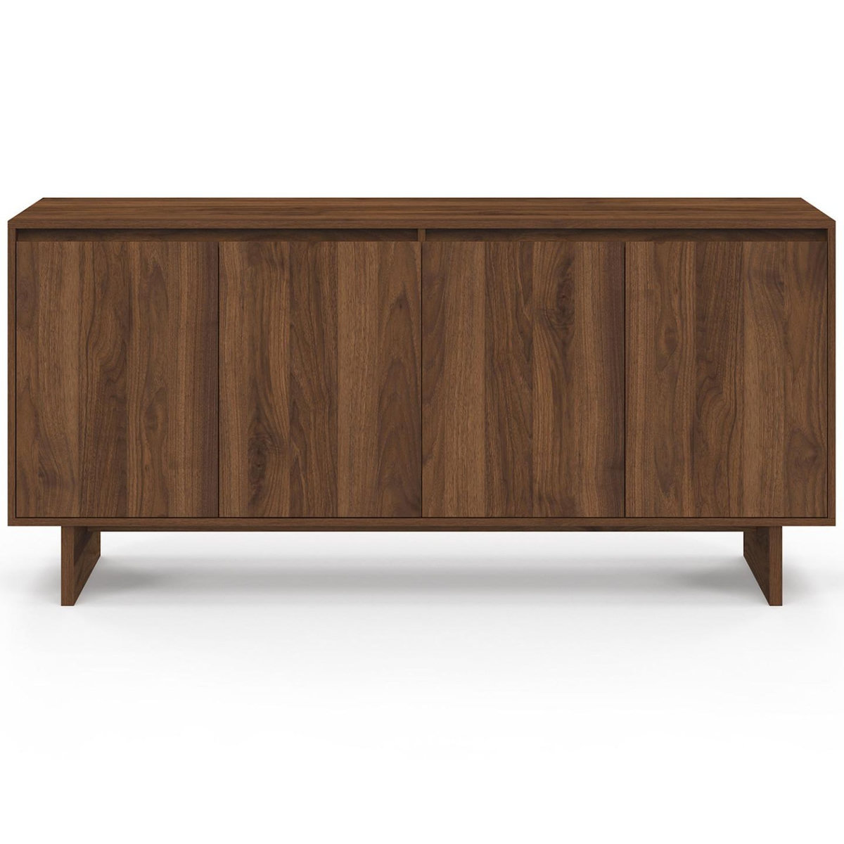 ID MARKET Buffet 160 cm YURI 4 portes effet noyer