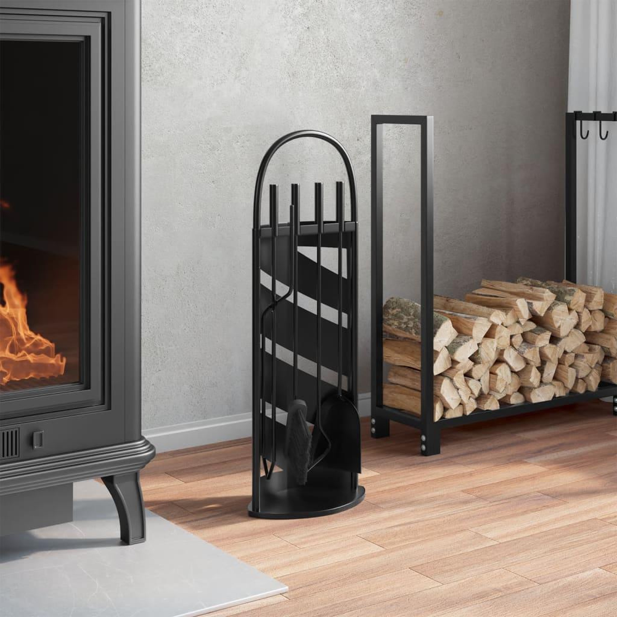 Voir la diapositive 3 : VIDAXL Set d'outils de cheminee 5 pcs 23x15x66 cm acier