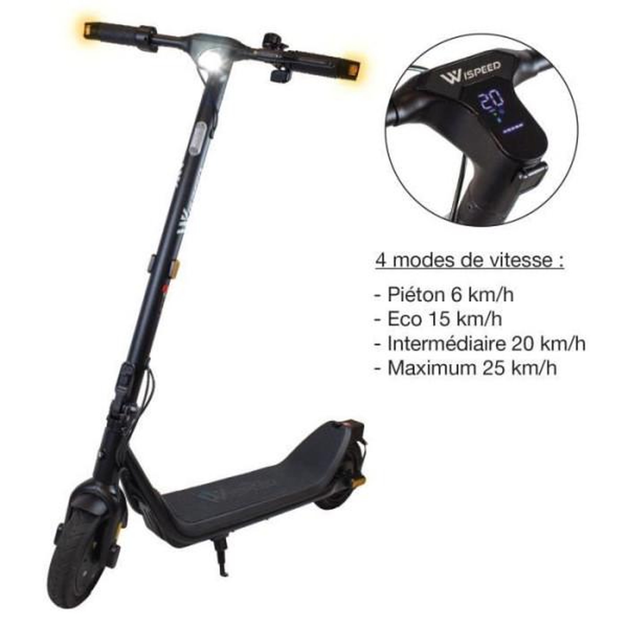 Voir la diapositive 5 : WISPEED Trottinette électrique Wispeed C8 40 Pro 250 W Noir