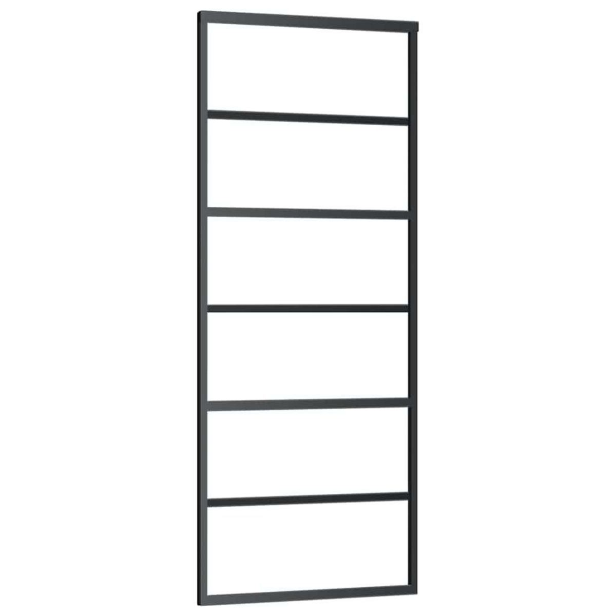 VIDAXL Porte coulissante kit de quincaillerie noir 76x205 cm verre ESG