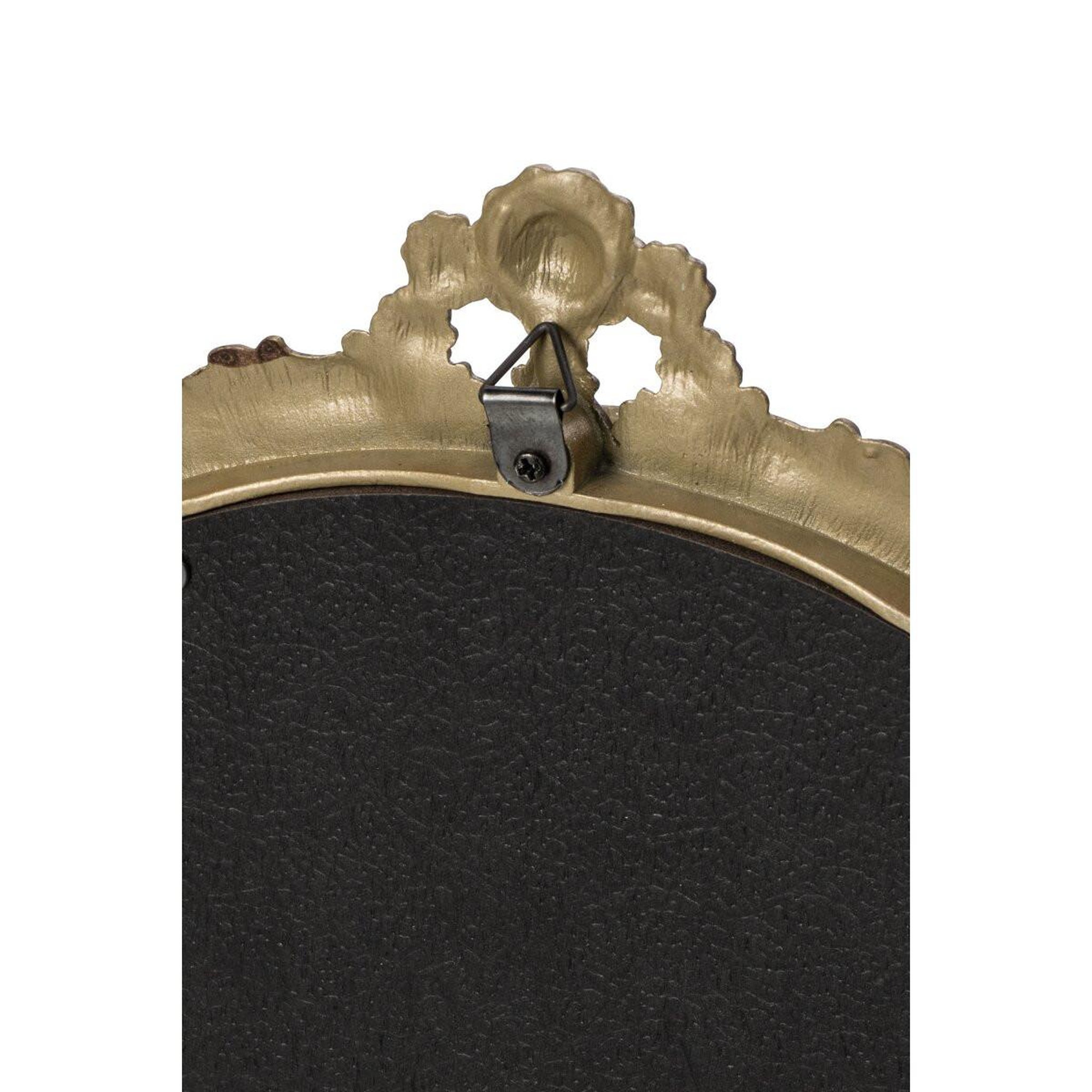 Voir la diapositive 2 : J-LINE Miroir à main baroque  solveig  32cm bronze