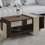 Voir la diapositive 2 : Habitat et Jardin Table basse en bois  Meleni  - 90 x 49 x 40 cm - Travertin