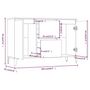 Voir la diapositive 6 : VIDAXL Buffet Sonoma gris 104x35x70 cm Bois d'ingenierie