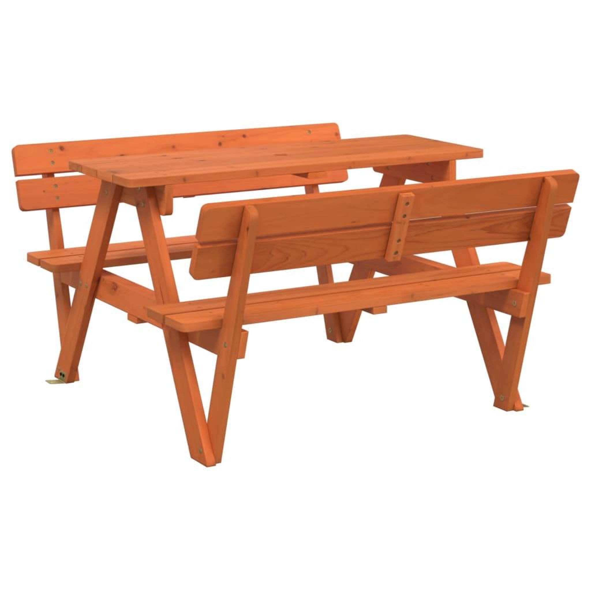 Voir la diapositive 2 : VIDAXL Table de pique-nique pour 4 enfants avec trou de parasol sapin